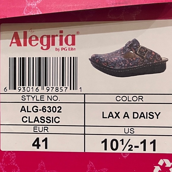 🆕Alegria Classic Clog Navy Multi Floral Euro Sz 41 US 10.5-11 New In Box - Picture 5 of 8